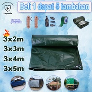 2x3m Waterproof canvas（with holes）🌧️Tricycle sunshade  🌞3x3m 3x4m 3x5m Thickened Kanvas khemah 【Get 