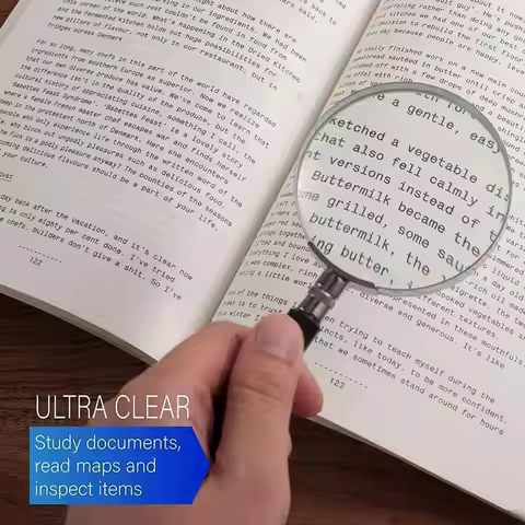 Portable 10X Handheld Magnifying Glass, Retro Handle Magnifier Eye Loupe Glass With Metal Handle Hig