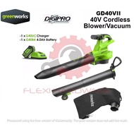 Greenworks GD40V2 40V GEN II DigiPro Cordless Blower/Vacuum With Battery&Charger (2 Year Warranty)