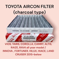 AIRCON FILTER TOYOTA VIOS ALL YEAR MODEL / OLD FORTUNER / INNOVA / HIACE / HILUX 2004-2015 charcoal