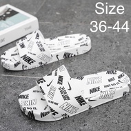 selipar NiKE BLACK WHITE Men n women slipper fashionable trend soft summer Nike lelaki sliper flip f