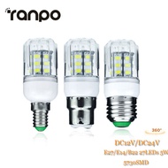 【♘COD Free Cas♘】 puchiyi 1pcs E27 B22 E14 27leds 5w Light Bulb 5730 Smd Energy Saving Lamp Corn Lights Spotlight Bulb Warm Cool White Lighting Dc 12v 24v