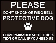 Please Don’t Knock or Ring Bell Sign Magnet Sticker, 4.25x5.5 inch Magnetic Delivery & Dog Warning S