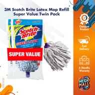 3M Scotch Brite Latex Mop Refill Super Value Twin Pack Easy-to-Install Premium Quality Floor Cleaning Replacement Heads