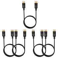 DisplayPort Cable, 6 Feet, 5 Pack, Gold-Plated, DisplayPort, Black, Compatible with Computer, Deskto