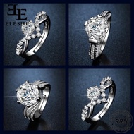 ELESHE JEWELRY Original Adjustable Silver 925 Moissanite Women Cincin Fashion Diamond Ring Perempuan M137