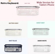 復古懷舊無線打字機鍵盤 B503|機械鍵盤│104鍵keypad款│ipad 鍵盤│可連接3部裝置│手機平板支架│薄荷綠 - 平行進口貨