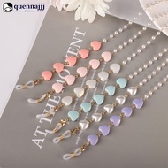 QUENNA Colorful Sunglass Chain Reading Glasses Lanyard Strap with Heart Beads Anti-loss Chain for Gl