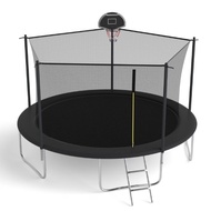 14 Ft Trampoline Inside Safety Net With Basketball Hoop
