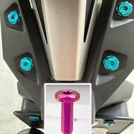 OFF-X Titanium GR5 Screw Rear Fender No Plate Skru Mudguard Belagang Skru M6 Star Head Titanium Full