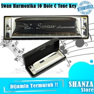 Swan 10 Holes Harmonica C Tone 10 Hole Diathotic Blues Jazz Rock Country 10 Holes Tone C