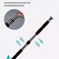 全城熱賣 - 單槓家用引體向上免打孔兒童成人健身器材門上伸縮吊桿金屬黑/橙色