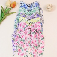Floral Chiffon Bow Hair Accessories Girl Spring Summer Hair Clip Back Head Duckbill Clip Headdress f