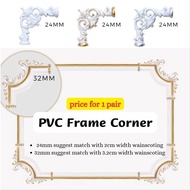 PVC Self Adhesive Panel Moulding Corners Wainscoting Corner Frame Corner Ceiling Corners Wall Panel Corner Bingkai Sudut