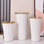 HITAM PUTIH Cosmo Vase Gold Ceramic Flower Vase Black White Gold Beautiful High Line