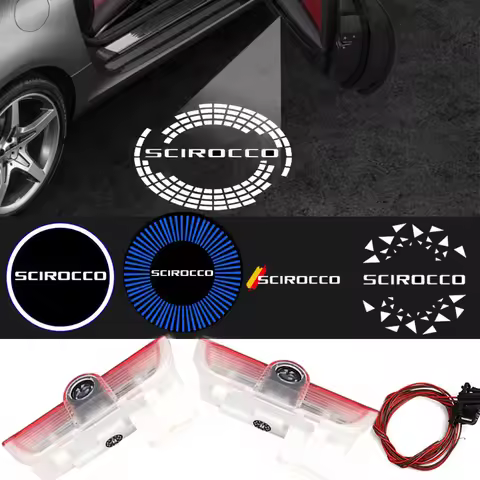 2Pcs LED Car Door Welcome Light Courtesy Projector Ghost Shadow Lights for VOLKSWAGEN VW Scirocco