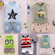 Summer boys vest and shorts set two-piece infant garments with short sleeves 1-2-3 year old baby cot