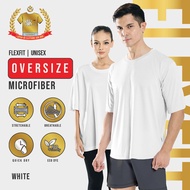 888co FlexFit Microfiber T shirt Oversize Baju Jersey Oversize Lelaki Perempuan White