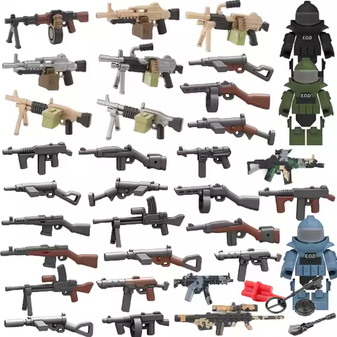 WW2 Military Building Blocks Figures Solider Gifts Toys Weapons Camouflage Guns Equipments Bomb Disp