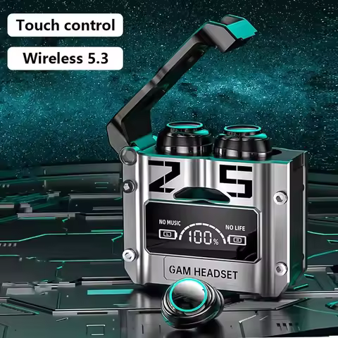 Headphone M25 Wireless Headset Bluetooth Touch Noise Cancellation Stereo Earbud Headset Portable Gam