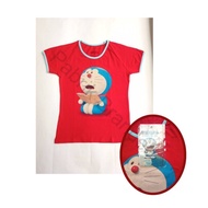 pabrik branded doraemon tee kids girls kaos baju atasan anak tunic - merah l