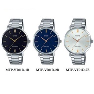 นาฬิกา รุ่น นาฬิกา Casio นาฬิกาข้อมือ นาฬิกาผู้ชาย MTP-VT01D รุ่น MTP-VT01D-2B/MTP-VT01L-7B/MTP-VT01D-1B,2B2  กันน้ำ100M  ของแท้100% ประกันศูนย์ CASIO1 ปี จากร้าน MIN WATCH