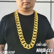 Dây chuyền Vàng giả to bự Nam Nữ vòng cổ Hiphop đồ chơi khăm Troll vui nhộn Thug Life Âu Mỹ Dubai