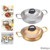 [Diskkyu] Kimchi Soup Pot Korean Ramen Noodle Pot Multipurpose Round Cookware Double Ear Ramen Pot Korean Ramen Pot for Curry Pasta