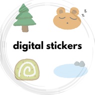 JOURNAL PURPOSE or CUTE ICONS Aesthetic Digital Stickers - RESTING BESIDES LAKE