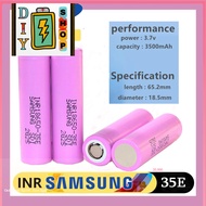 [ส่งด่วนในไทย]ซัมซุง ถ่านชาร์จ 18650 แบตเตอรี่Samsung 35E 3.7V - 4.2V 3500mAH 1ก้อน หัวแบน ถ่านชาร์จ