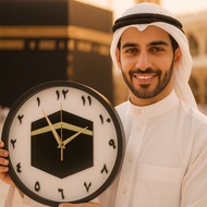 Jam Dinding Tawaf Islamic Decor Wall Clock 30cm Thick 5cm Jam Dinding Kaligrafi