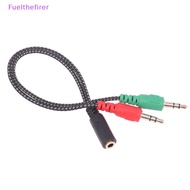 （Fuelthefirer） Audio Adapter Cable 3.5mm Y Splitter 2 Jack Male To 1 Female Headphone Adapter Stereo Audio Computer Mic Cables