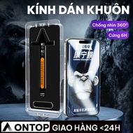 Kính Cường Lực Chống Nhìn Trộm 360 Độ Cho iPhone Khuôn Trợ Dán Dễ Dàng Độ Cứng 6H Chống Trầy Xước Fo