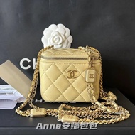 Chanel 22b Cube Sugar Small Box Chick Yellow chanel Messenger Bag chanel Cosmetic Bag chanel Box Bag
