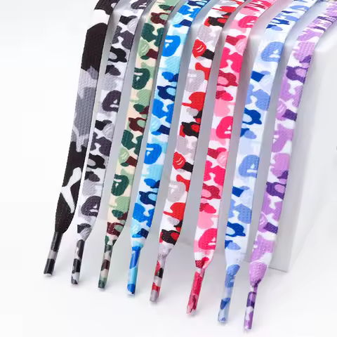 Trend Creative Shoelace Cloud Camouflage Shoelaces for Sneakers Width 0.8CM 120/140/160CM Flat Shoe 