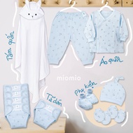 Combo Đi Sinh Cài Lệch MIOMIO 7 Món Cho Bé Trai Bé Gái (NewBorn ) Vải Cotton