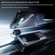 Power Bank Super Mini 20000mah Fast Charging 22.5W Powerbank Built in Cable Type- C for Android - Ge