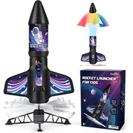 Dreamon Cohete Juguete para Niños, Lanza Cohetes para Niños con Paracaídas Luz LED, Motorizado Recar