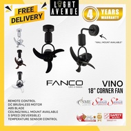 FANCO Vino Corner Fan With Remote Control 3 Blade 18"