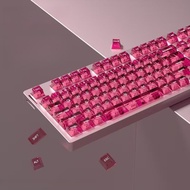 Transparent Keycaps 130 Keys MDA Profile PC Wooting Aula F75 RK100 Mechanical Keycap Creativity Pink