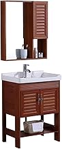 HDZWW Bathroom Cabinets Bathroom Sink Cabinet Space Aluminum Floor-standing Bathroom Cabinet Combination with Mirror Cabinet Bathroom Ceramic Basin Washbasin Unit Cabinet (Color : Red, Size : 40x60x84