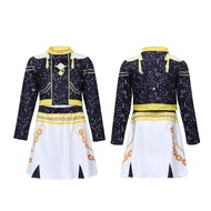 [Ready Stock] C8K-POP Witch Hunters cos Clothing Children's Black Gold Printed Clothing Halloween So