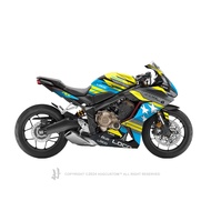Hugsticker สติ๊กเกอร์ติดรถ สติ๊กเกอร์ CBR650R ลาย STAR (ชุดเต็ม)