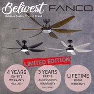 (CLIMATE VOUCHER) FANCO HELI DC Motor Ceiling Fan With / Without LED Light - 6 Blades 56 & 66 inch (