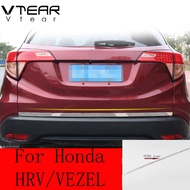 Vtear For Honda HR-V HRV / VEZEL 2015-2021（VEZEL LOGO）rear door tailgate trim chrome decorative car strip cover accessories trunk hatch handle car-styling exterior