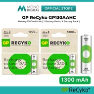 GP RECYKO+ 1300 SERIES 2'S / 4'S 1300 MAH AA  RECHARGEABLE BATTERY BATTERIES GP130AAHC