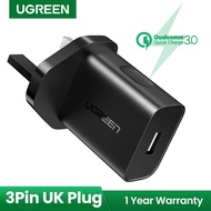 UGREEN UK PLUG 18W Quick Charge 3.0 Charger Mobile Phone Charger for  12 Pro max Samsung S21 S20 S10
