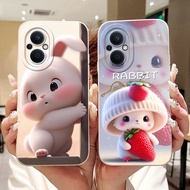 For OPPO Reno7 Z 5G / Reno8 Z 5G New Cute Rabbit Cat Cartoon Casing Reno 7Z 8Z 5G CPH2343 Lens Prote