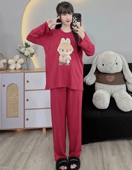 Bộ bầu - bộ sau sinh mặc nhà - ( Da Cá - LABUBU ) - chất liệu thun da cá Cotton Mềm mát