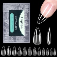 Medium Almond Nail Tips 216pcs Acrylic Fake Nails Soft Gel X Nail Tips Full Cover Pre-Shaped Matte C